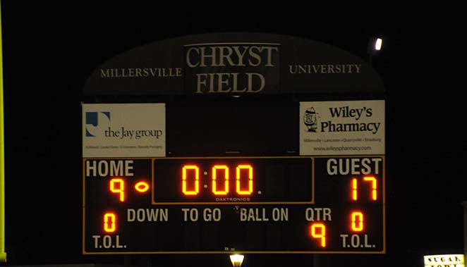 Football bests Division II Millersville, 17-9, in five OTs