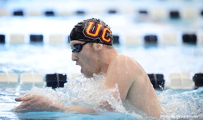 Men's Swimming third at Centennial Conference Championships