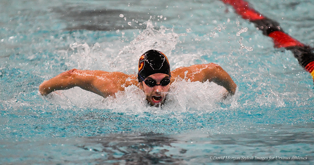 Men's Swimming Shines in Close Loss to Swarthmore