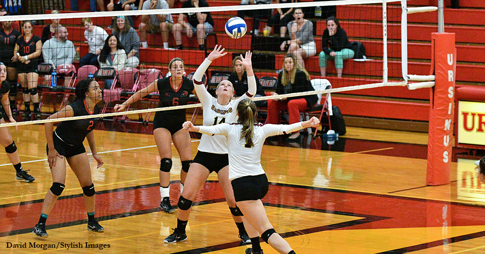 Volleyball Sweeps Wesley to Secure Split